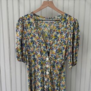 FAITHFULL THE BRAND Marta Floral Midi Dress Size 8